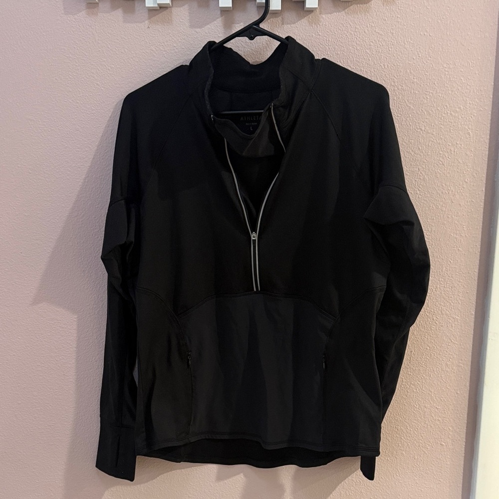 Athleta Black Quarter-Zip Pullover